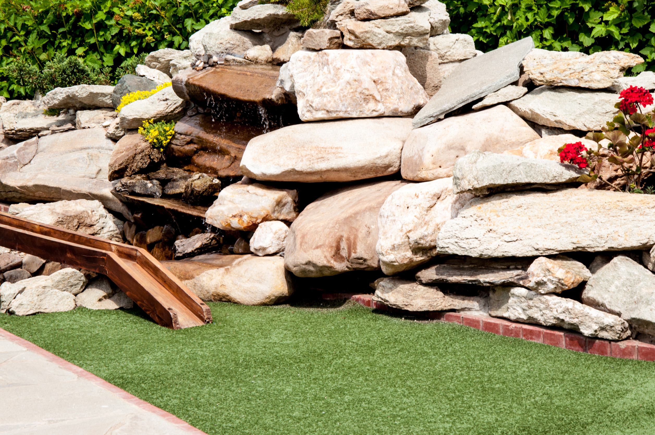 artificial turf installation in a tucson backyard