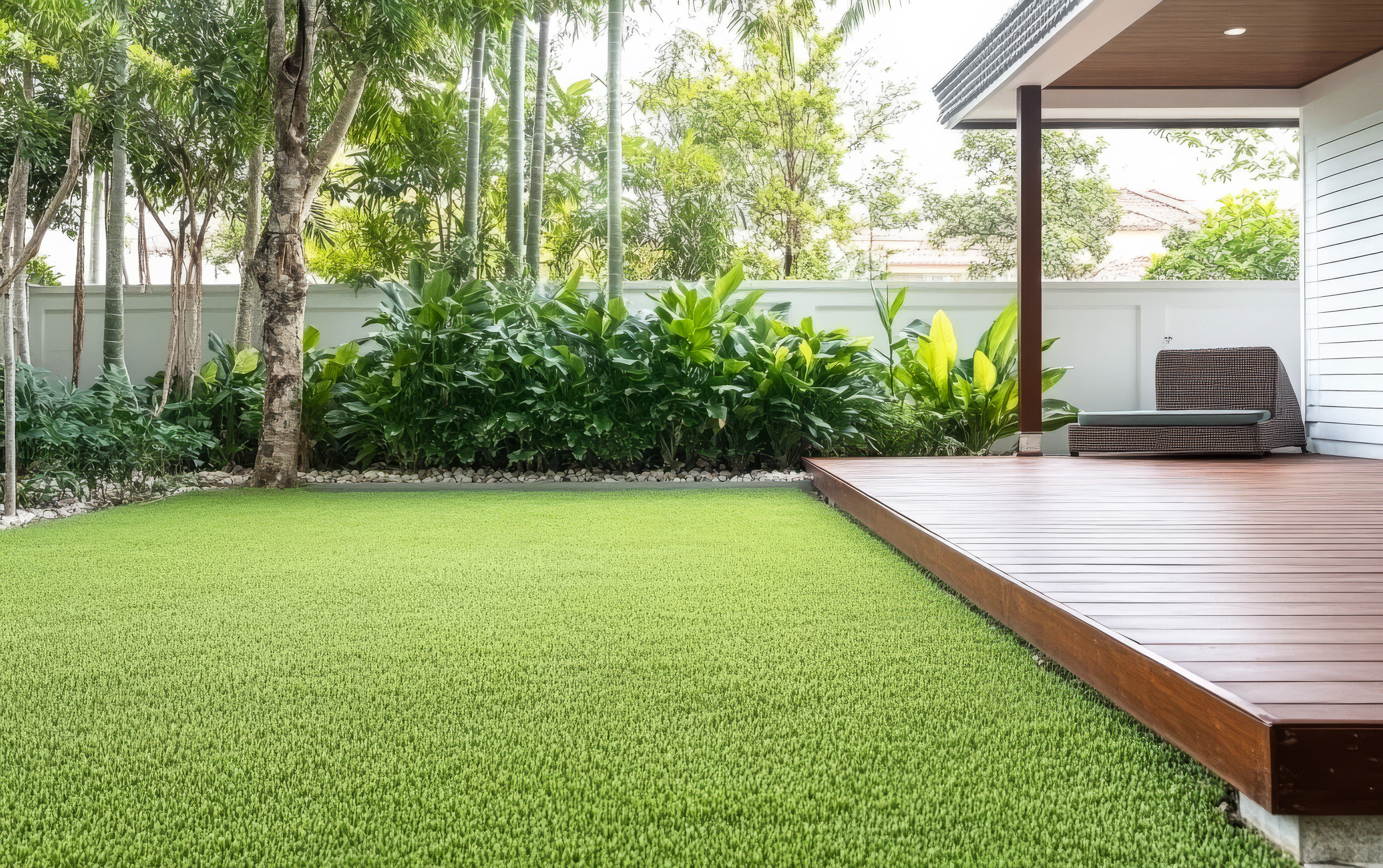 artificial grass installation project in a Tucson backyard
